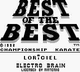 Best of the Best: Championship Karate title screen for GameBoy